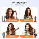 5 in 1 Airstyler, Ion Föhn, Multistyler Heissluftbürste, 110000 U/Min mit 32 MM Lockenstab Automatisch, Straightener für Locken, Glätten, 300 Million Ionens, Volumisieren, Geschenkidee